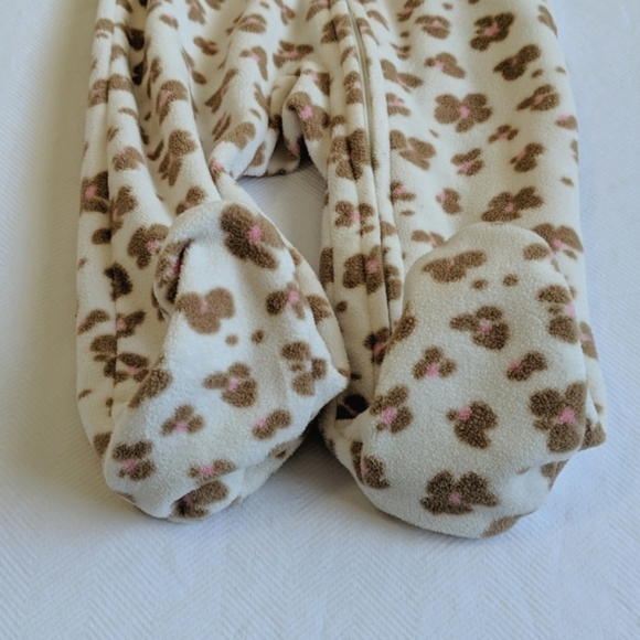 carter's animal print fleece zipper footie sleeper pajamas 3 months baby girl - Picture 3 of 7
